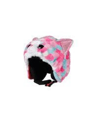 Couvre casque ski peluche brodée chat