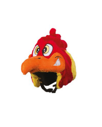 Couvre casque peluche brodée Coq